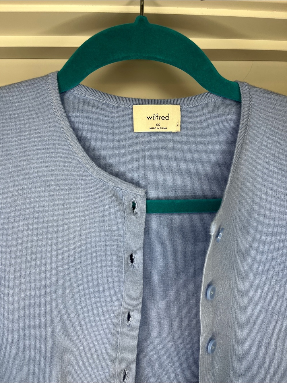Aritzia Wilfred GoLightly cardigan in baby powder blue XS - Picture 3 of 6